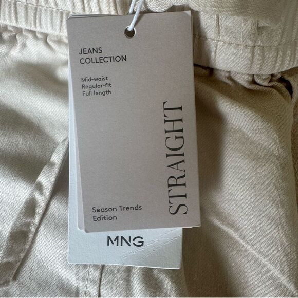 Mango NWT Women’s Mid-Weight Full Length Straight Leg Khaki Colored Pants Size S - Picture 5 of 6